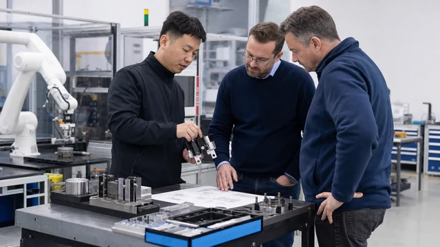 Channel partner and GRANITY technical team reviewing an industrial application